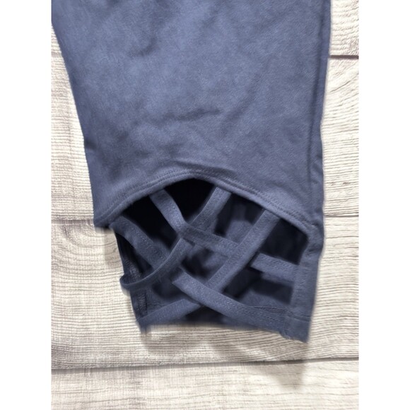 Women's Marika Cut Back High Waist Crop Leggings Blue High Waist Sz L workout - Picture 3 of 9
